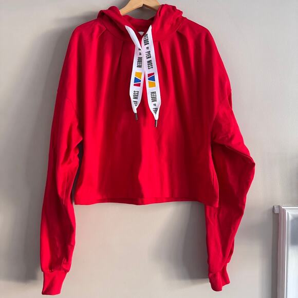 Reebok Tops - ❌SOLD❌ Reebok by Pyer Moss Red Hooded Sweatshirt Size Small Oversized